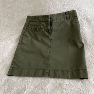 Olive green casual jeans style khaki skirt